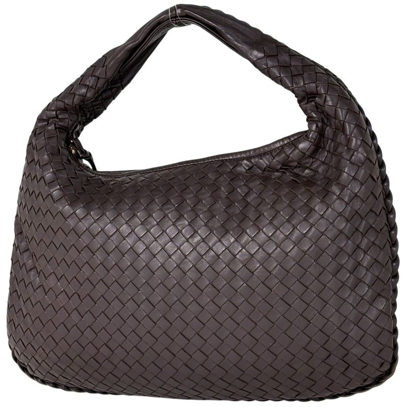 Bottega Veneta Intrecciato Shoulder Bag Hobo Leather Brown