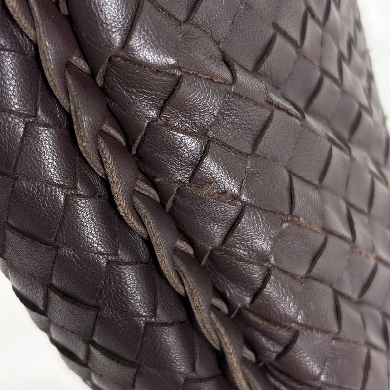 Bottega Veneta Intrecciato Shoulder Bag Hobo Leather Brown