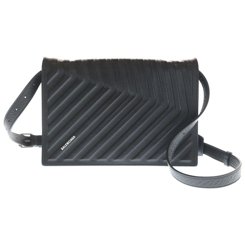 Balenciaga Car Flap Shoulder Bag Black