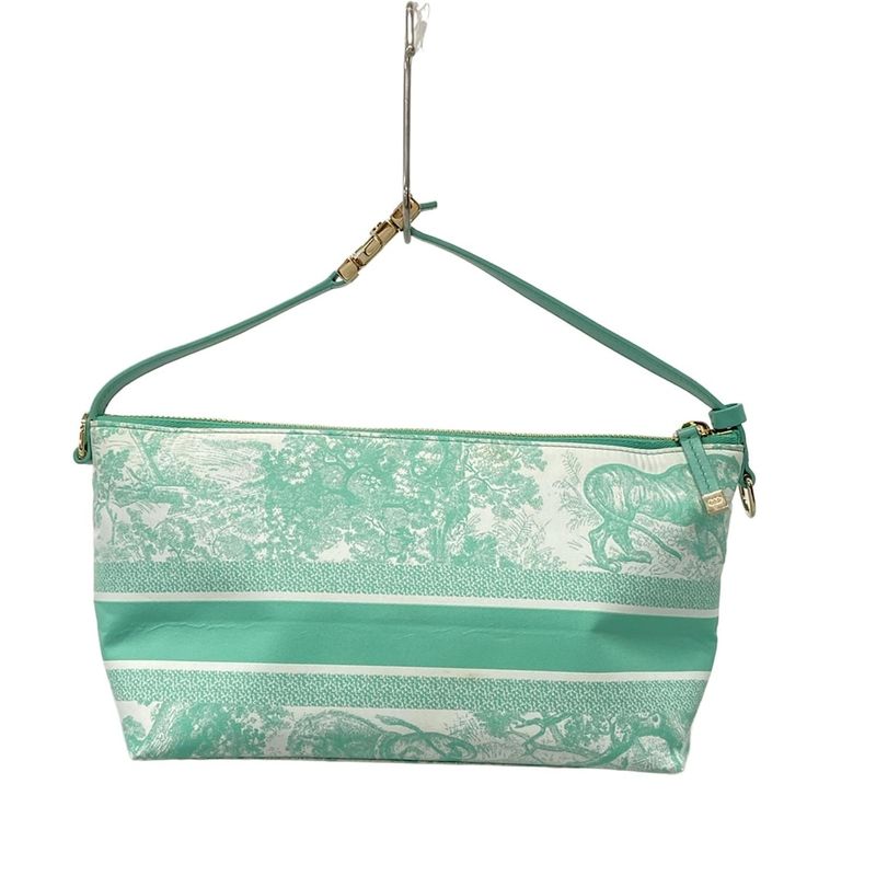Dior Christian Pouch Travel Nomad Green White