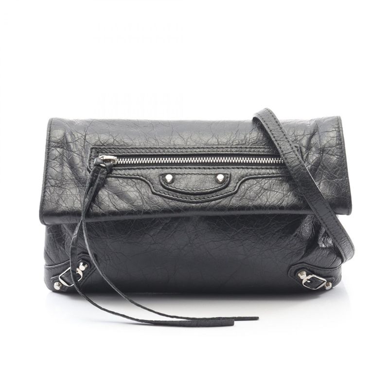 Balenciaga Shoulder Bag Classic Envelope Black Leather Pochette
