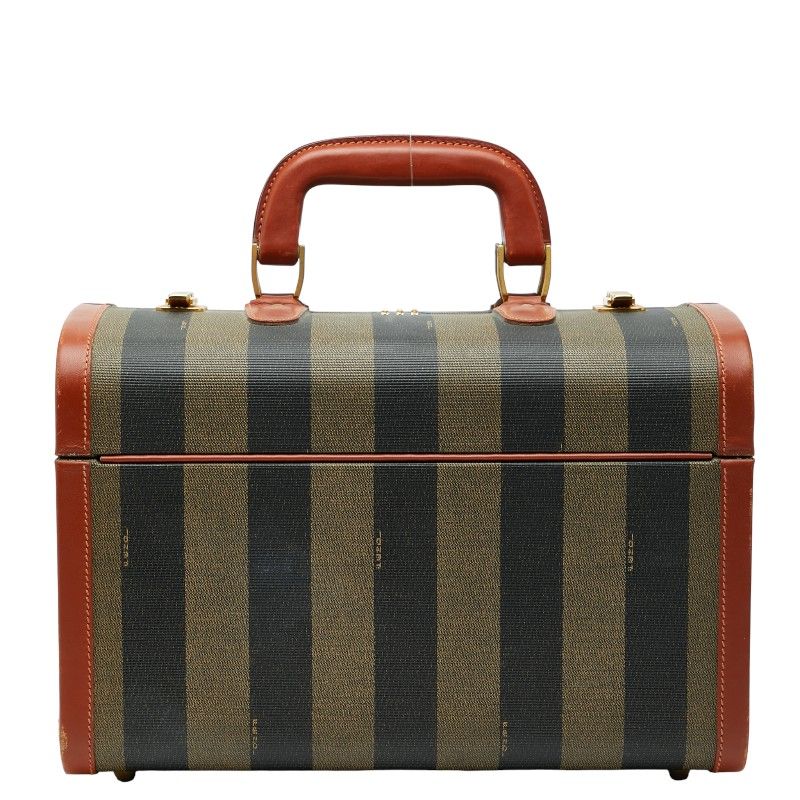Fendi Pecan Beauty Case Travel Case Brown Black Leather