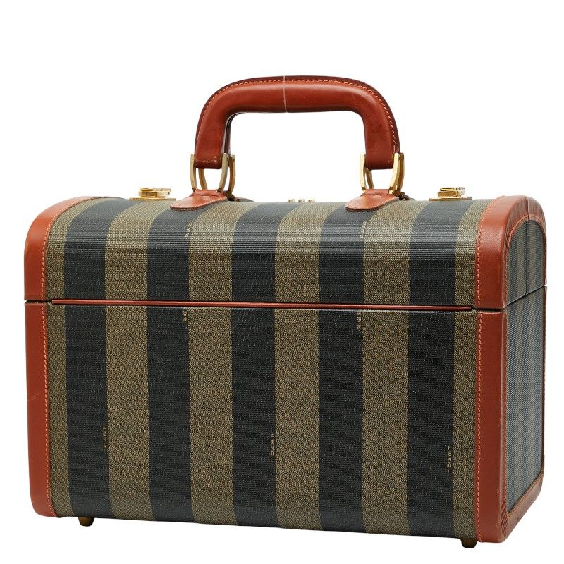 Fendi Pecan Beauty Case Travel Case Brown Black Leather