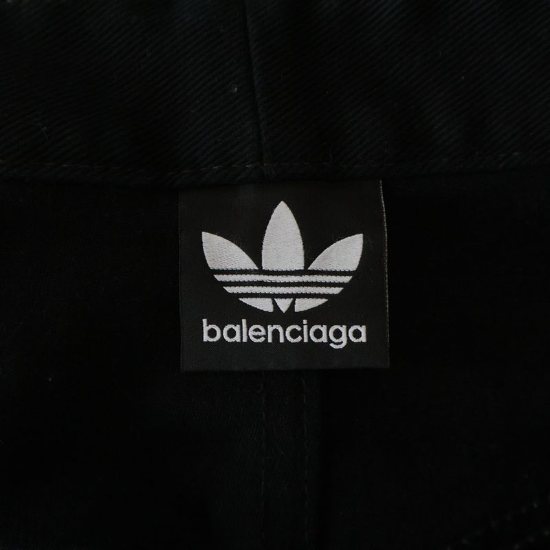 Balenciaga Adidas Large Baggy Adidas Sideline Baggy Denim Pants Black