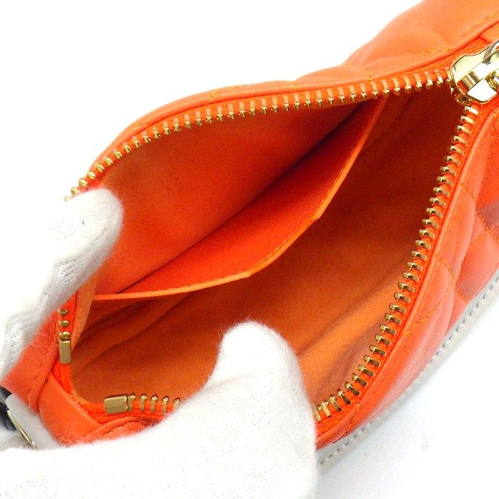 Dior Shoulder Bag Vive Micro Hobo Orange Cannage Lambskin Gold