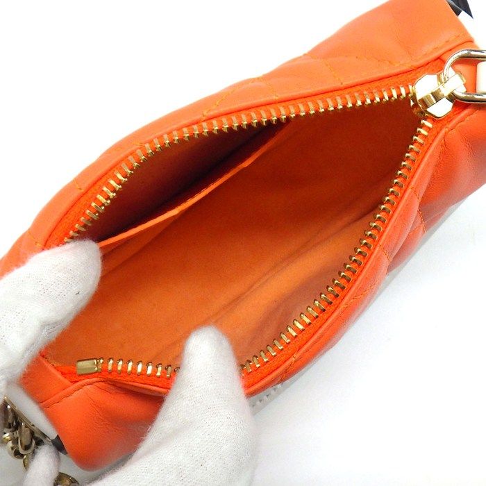 Dior Shoulder Bag Vive Micro Hobo Orange Cannage Lambskin Gold