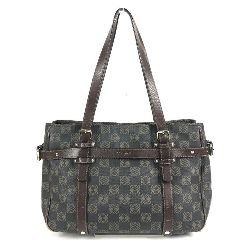 Loewe Shoulder Bag Anagram Logo Leather Brown