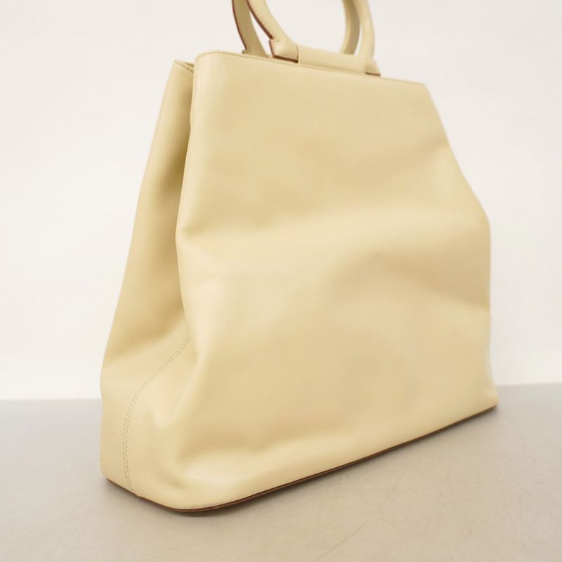 Celine Tote Leather Ivory Gold