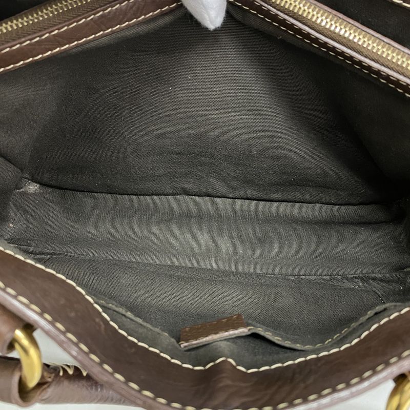 Celine Handbag Boogie Bag Leather Brown Gold