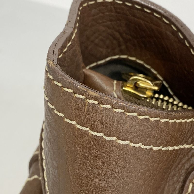 Celine Handbag Boogie Bag Leather Brown Gold