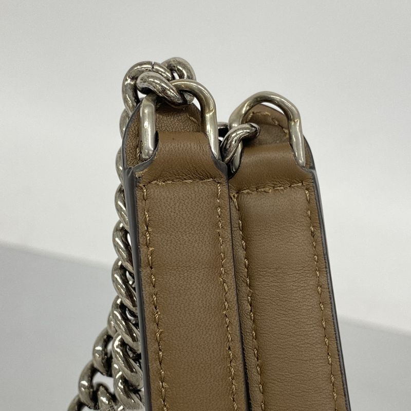 Fendi Shoulder Bag Zucca Chenille Brown Silver