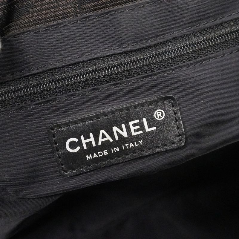Chanel Tote New Travel Nylon Brown Black Silver