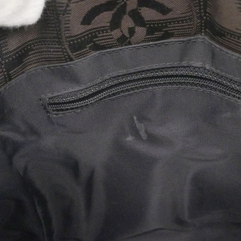 Chanel Tote New Travel Nylon Brown Black Silver