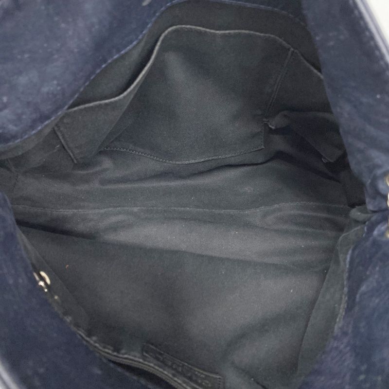 Chanel Chain Lambskin Navy Silver