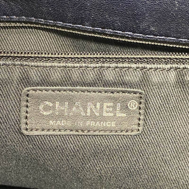Chanel Chain Lambskin Navy Silver