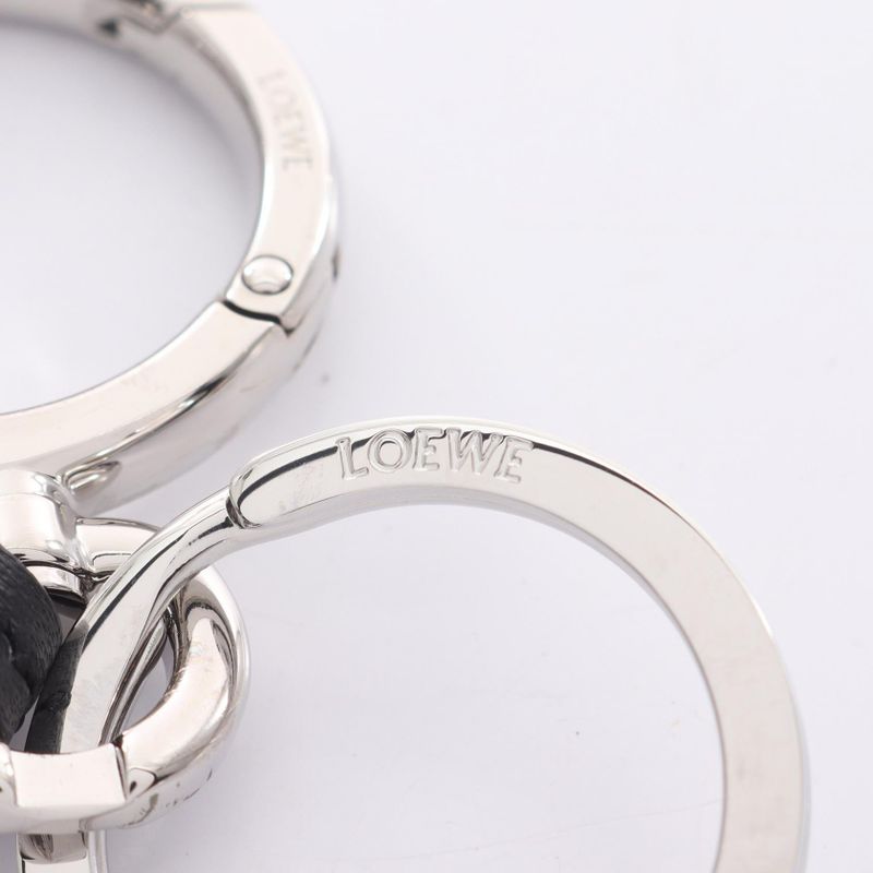 Loewe Charm Anagram Black Silver Leather Bag