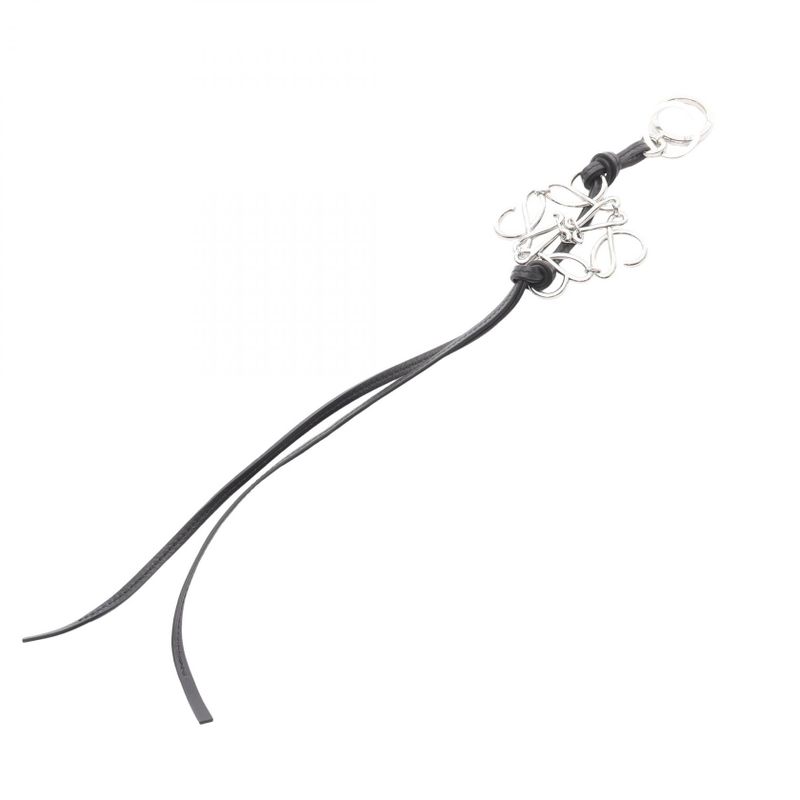 Loewe Charm Anagram Black Silver Leather Bag