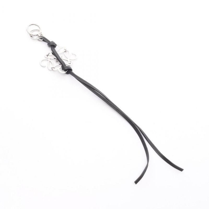 Loewe Charm Anagram Black Silver Leather Bag