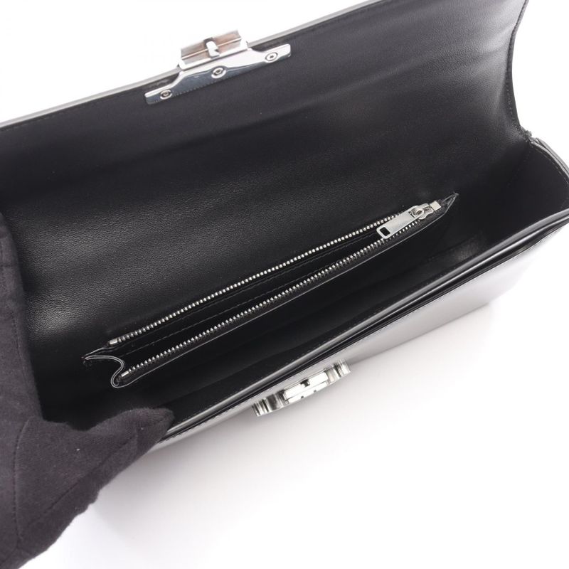 Celine Shoulder Bag Claude Triomphe Black Leather Chain