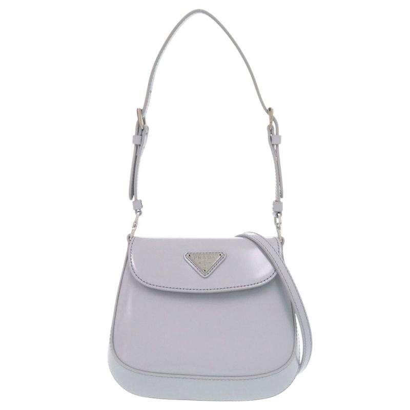 Prada Spazzolato Triangle Logo Leather Light Blue 2-Way