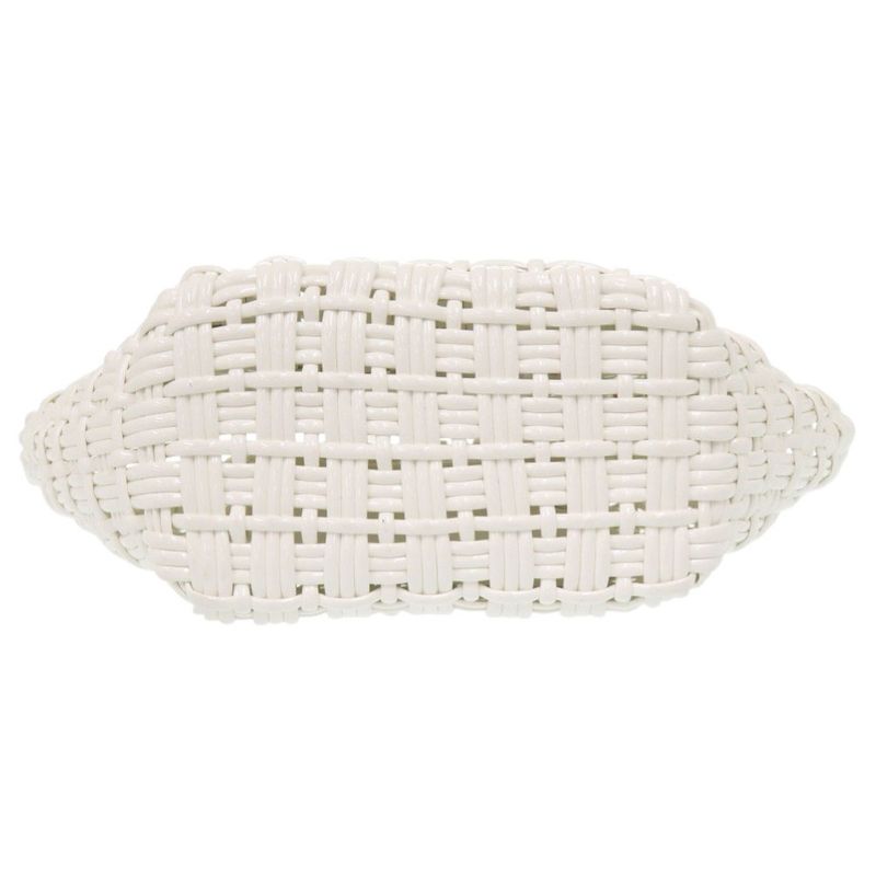 Balenciaga 2-Way Bistro XS Patent Leather White Handbag Basket Bag