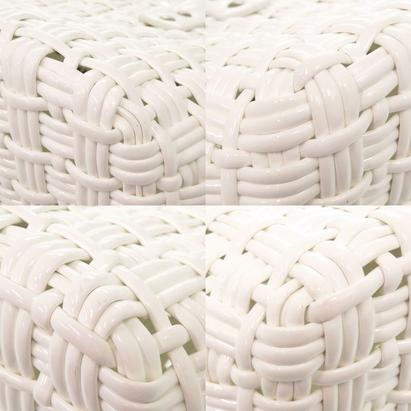 Balenciaga 2-Way Bistro XS Patent Leather White Handbag Basket Bag