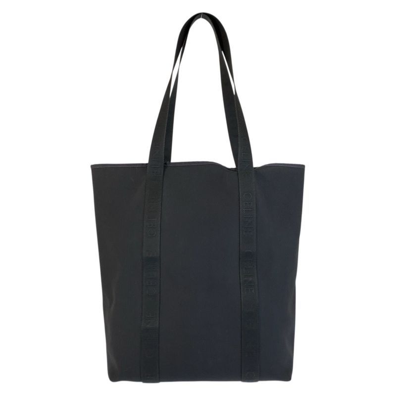 Celine Vertical Cabas Black Canvas Tote Shoulder Bag