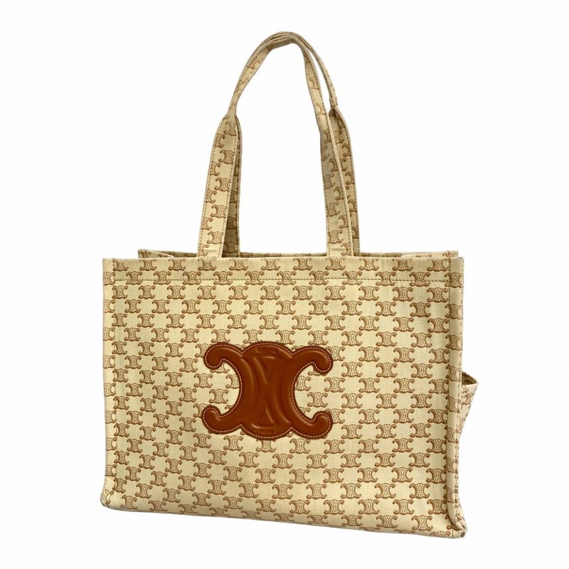 Celine Tote Triomphe Canvas Beige