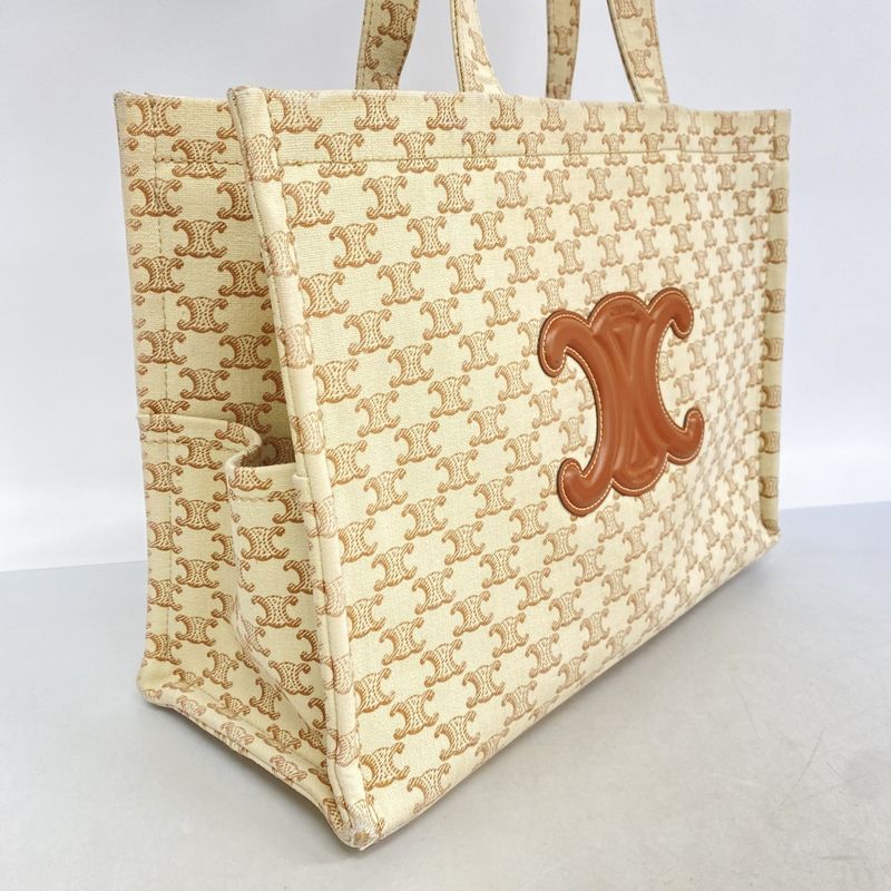 Celine Tote Triomphe Canvas Beige