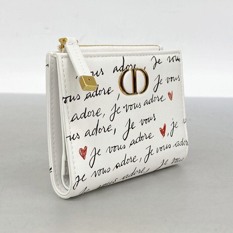 Dior Wallet Caro Leather White Gold