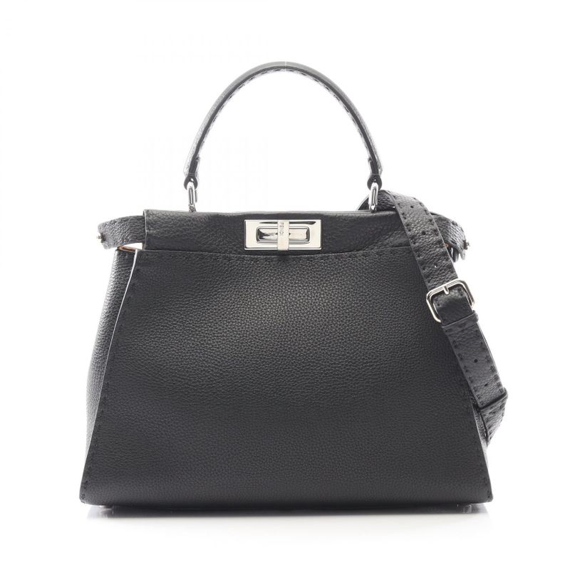 Fendi Handbag Peekaboo Regular Selleria Black Leather