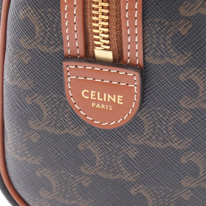 Celine Handbag Small Boston Cuile Triomphe Black Brown