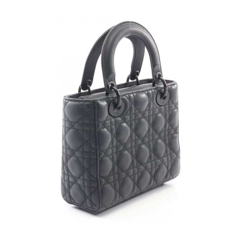 Dior Handbag Lady Dior MY Abcdior Lady Dior Small Cannage Black Leather