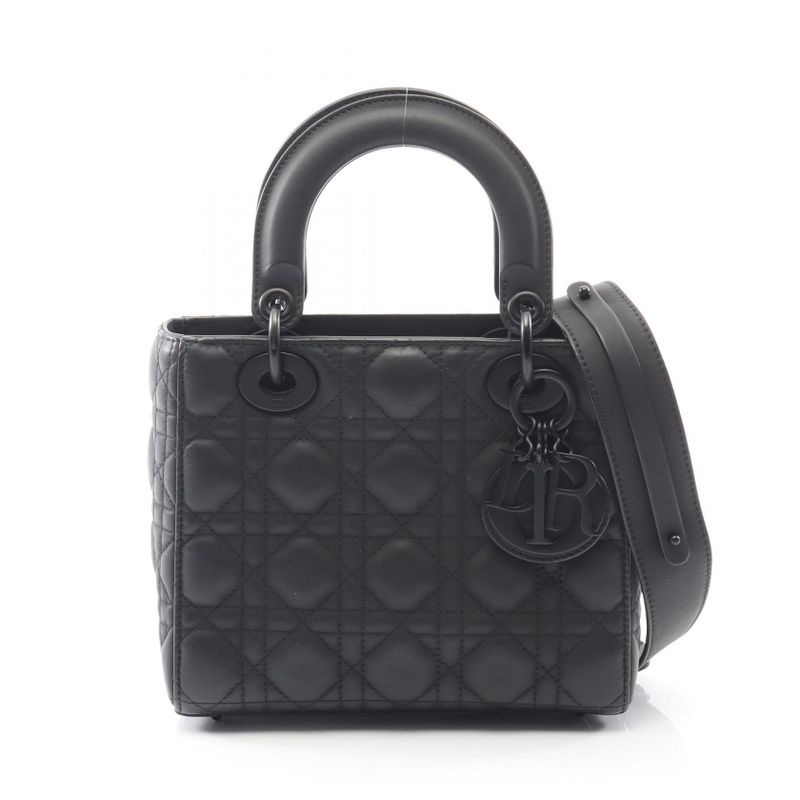 Dior Handbag Lady Dior MY Abcdior Lady Dior Small Cannage Black Leather