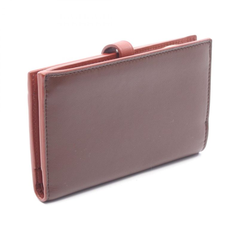 Bottega Veneta Bifold Wallet Brown Red Leather