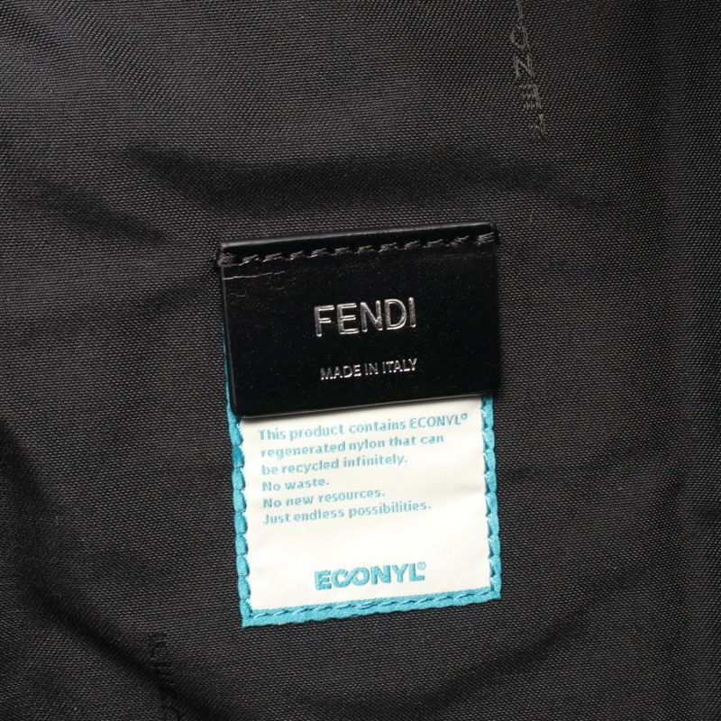 Fendi Backpack Zucca Black Brown Yellow Nylon Leather