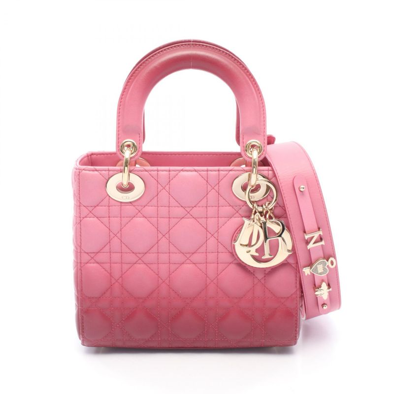 Dior Handbag Lady Dior MY Abcdior Cannage Pink Wine Gradient Leather My