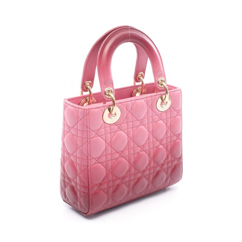 Dior Handbag Lady Dior MY Abcdior Cannage Pink Wine Gradient Leather My