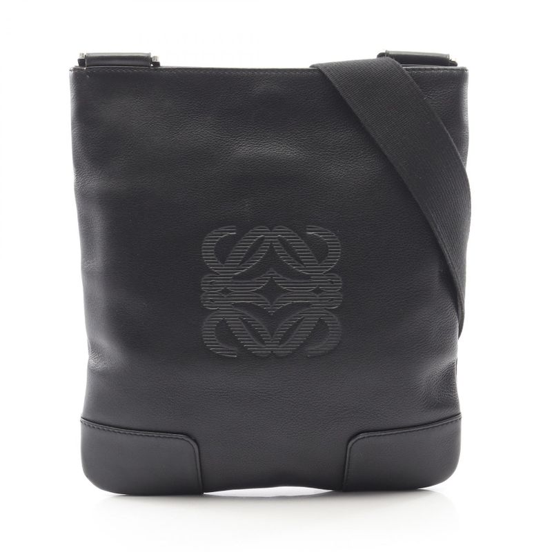Loewe Shoulder Bag Anagram Black Leather