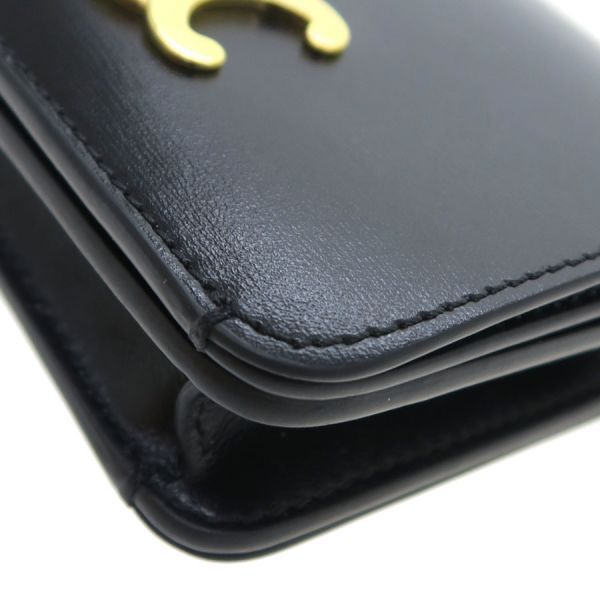 Celine Triomphe Compact Wallet Shiny Calfskin
