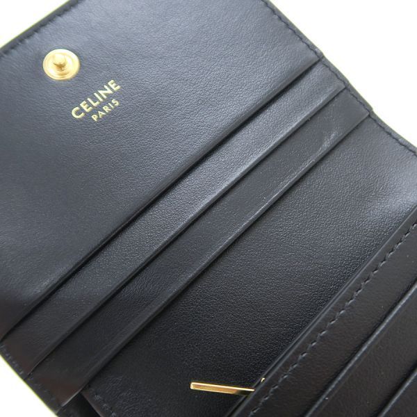 Celine Triomphe Compact Wallet Shiny Calfskin