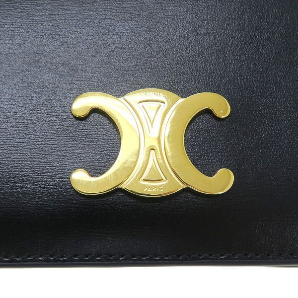 Celine Triomphe Compact Wallet Shiny Calfskin