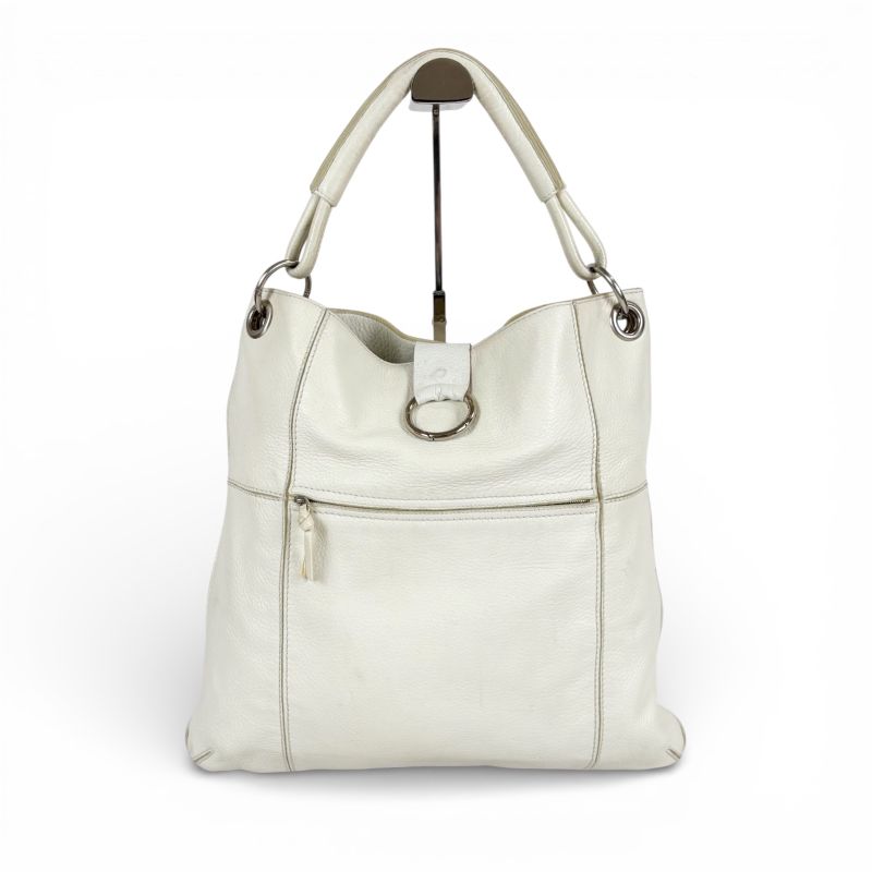 Bottega Veneta Shoulder Bag Leather White Hobo