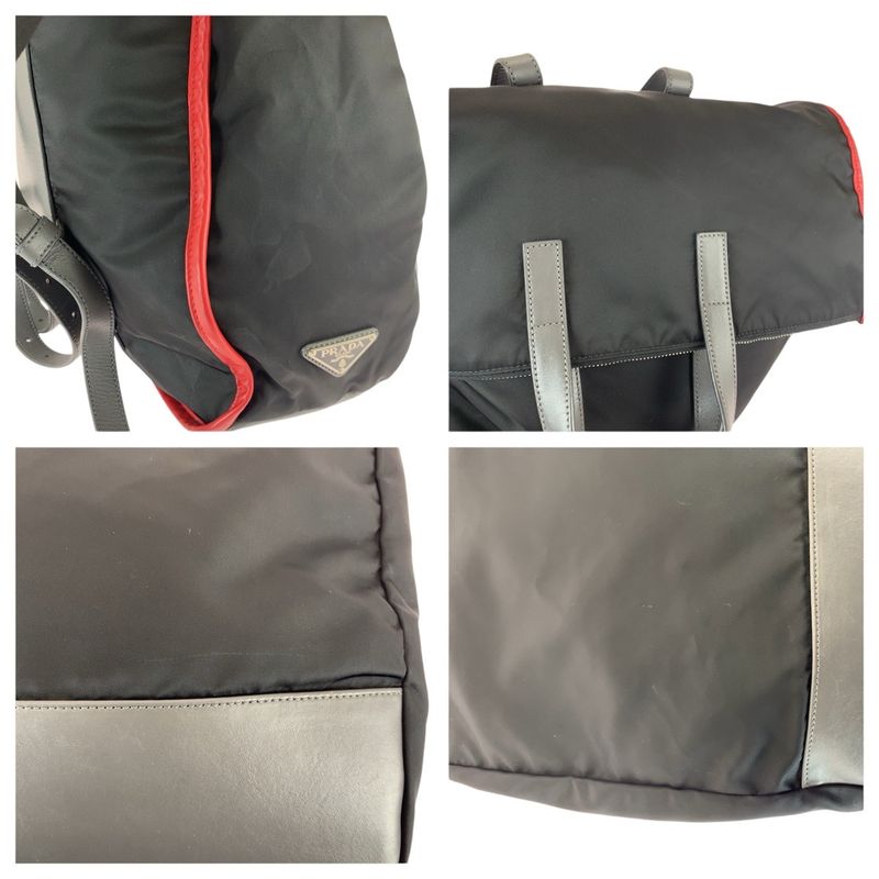 Prada Tessuto 2-Way Black Nylon Leather Backpack