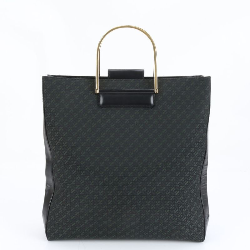 Loewe Anagram Repeat Leather Canvas Tote Hand Black A4