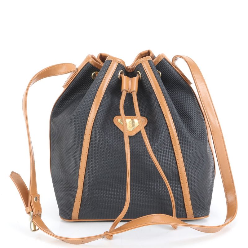 Saint Laurent Yves YSL Drawstring Leather Shoulder Bag