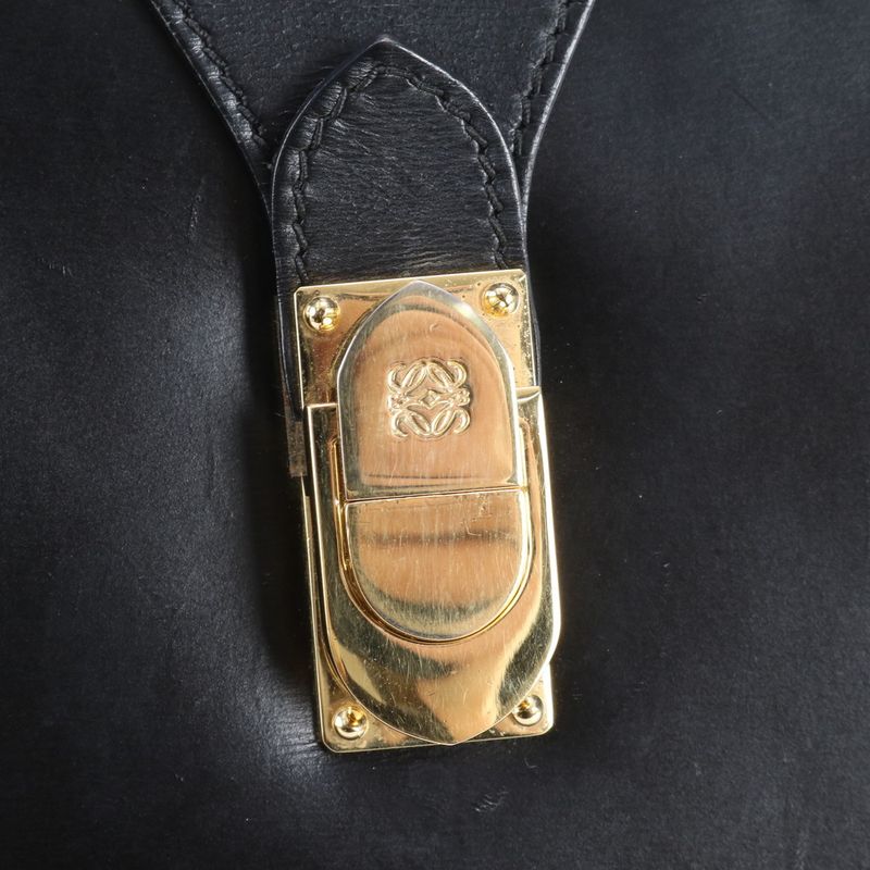 Loewe Anagram Leather Handbag Black