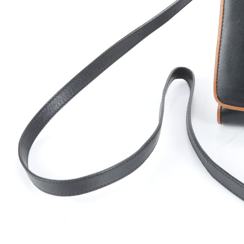 Celine Vintage Leather Shoulder Bag Crossbody Black Mrm