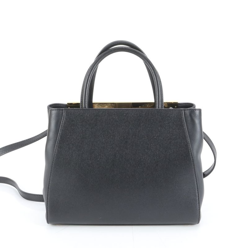 Fendi Petit Tou Jour Leather 2-Way Shoulder Bag Crossbody Hand Black