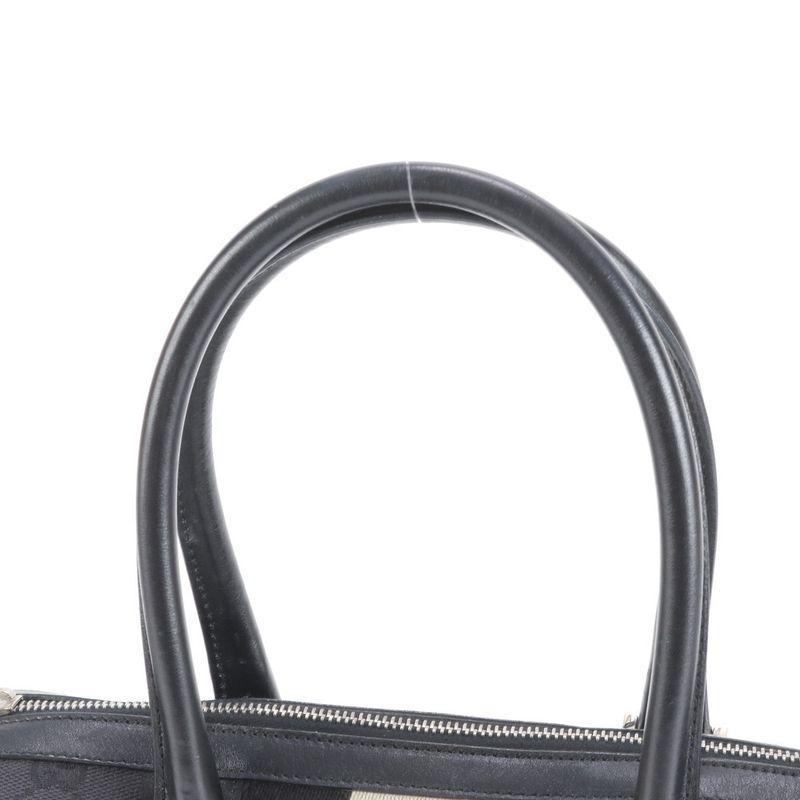 Gucci GG Canvas Mini Boston 000 Leather Handbag Tote Black